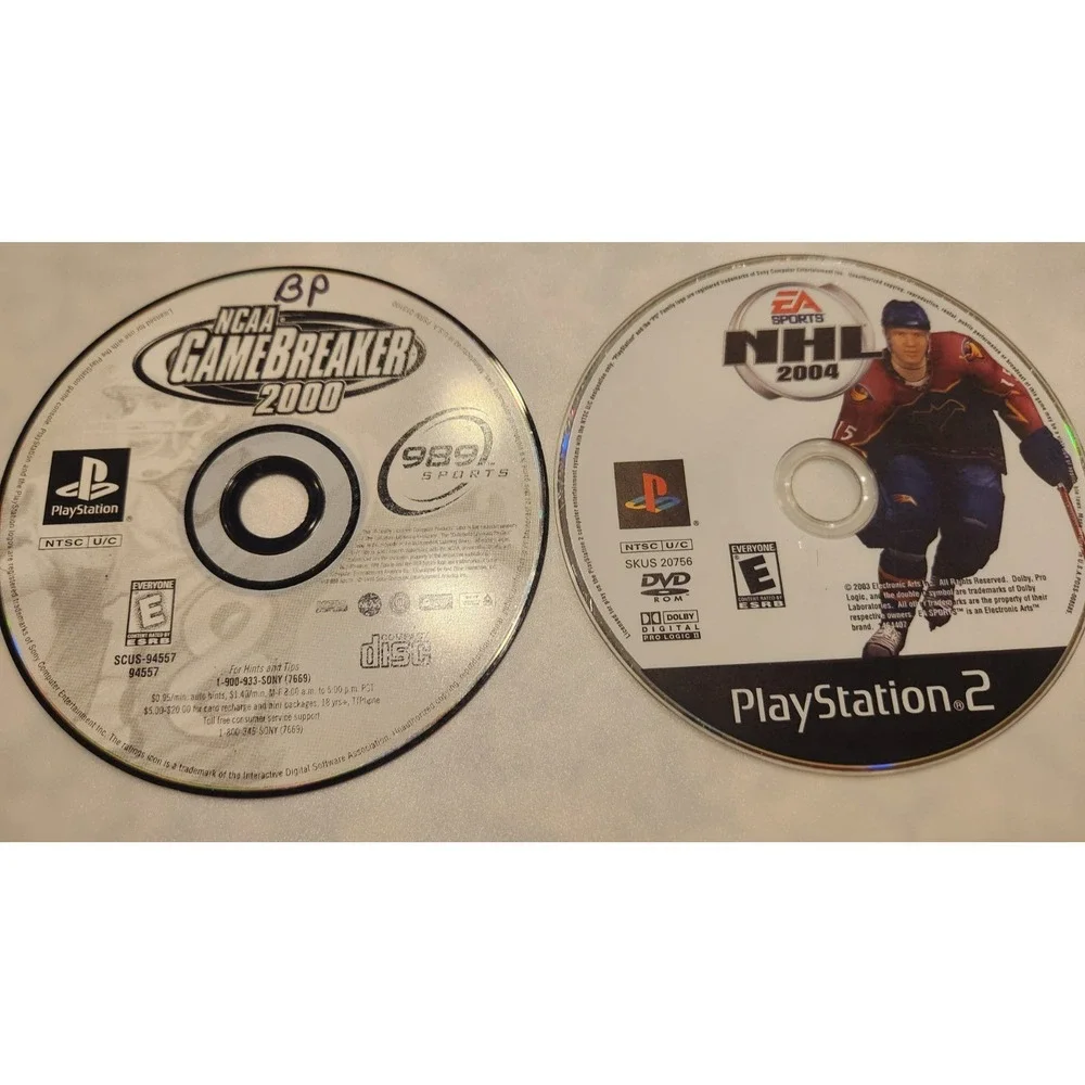 Lot of 2 PS2 Games- NCAA Game Breaker 2000 & NHL 2004 PlayStation 2